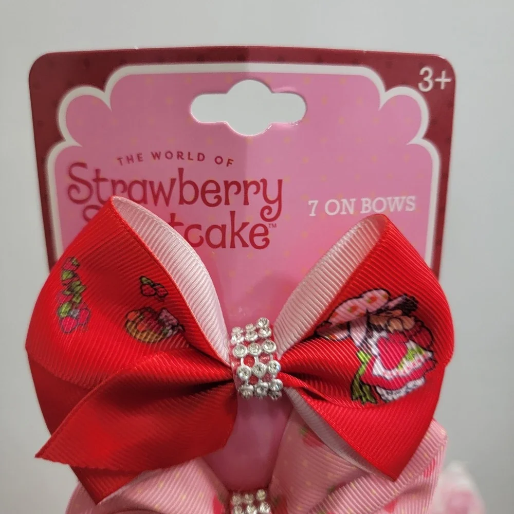 NEW! STRAWBERRY SHORTCAKE Orange Blossom Variety HAIR BOW Clips Set Of 7‎ Bling